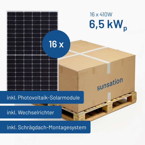 sunsation Solaranlagen Komplettset (6,5 kW) - Flachdach